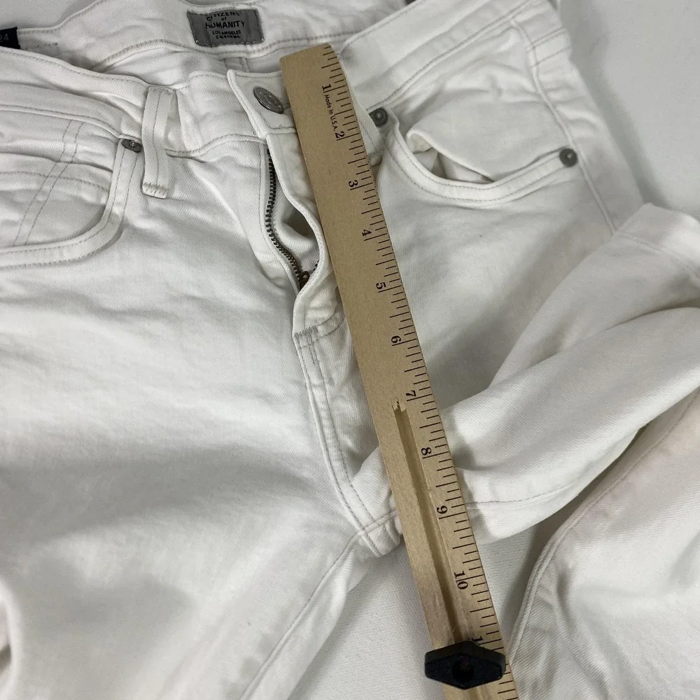 Citizens Of Humanity Elsa Jeans Womens 24 White Mid Rise Slim‎ Crop Ankle Denim